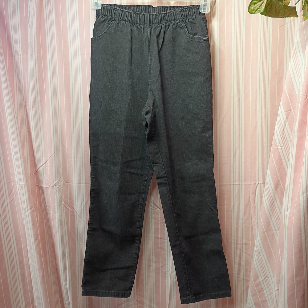 VINTAGE Chic Brand Black Straight Leg Pull-on Jeans